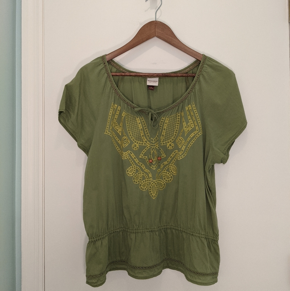 Sonoma Life & Style Embroidered Blouse Size PL